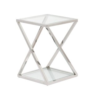 Dekoria Príručný stolík Shiraz silver 40 x 40 x 56 cm, 40 x 40 x 56 cm