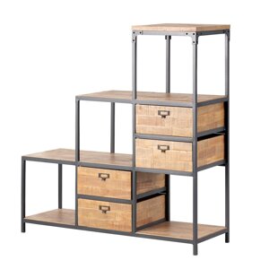 Dekoria Regál Factory 120 x 41 x 128 cm, 120 x 41 x 128 cm