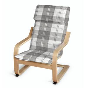 Dekoria Poťah na detské kreslo Poäng, sivo - biele káro, Poťah na kreslo Poäng - detské kreslo, Edinburg, 115-79