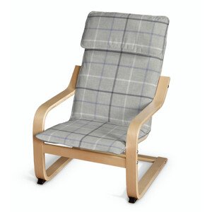 Dekoria Poťah na detské kreslo Poäng, šedo - modré káro, Poťah na kreslo Poäng - detské kreslo, Edinburg, 703-18