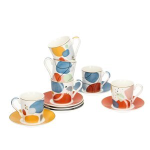 Dekoria Súprava šálok Macchie 6 ks, 8,5/11 x 6/11 x 6,5/1,7 cm