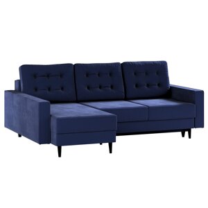 Dekoria Rohová pohovka Svein, tmavomodrá, 224x164x91, Čalúnnické látky - pohovky, RI81