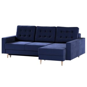 Dekoria Rohová pohovka Svein, tmavomodrá, 224x164x91, Čalúnnické látky - pohovky, RI81