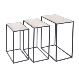 Dekoria Súprava stolíkov Theo 3 ks., 40/45/50 x 24/26/30 x 48/53/59 cm