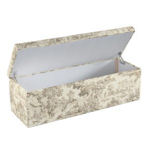 Dekoria Truhlica čalúnená, ecru pozadie, béžové postavy, 120 x 40 x 40 cm, Avinon, 144-53