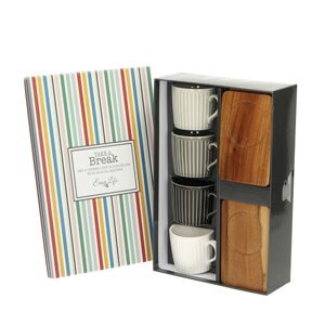 Dekoria Súprava šálok Giorno 4 ks, 8,8/12 x 6,5/7,5 x 6/1 cm