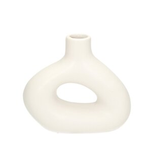 Dekoria Váza Unico 16cm white, 17,5 x 6,5 x 18 cm